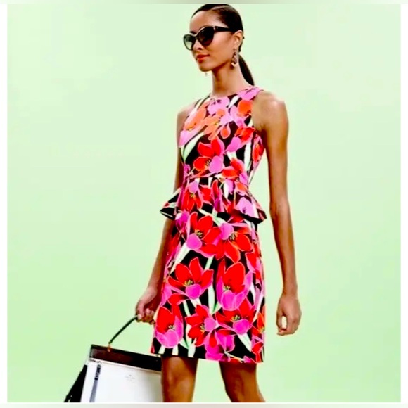Kate Spade New York Peplum Floral Dress size 0 - Picture 2 of 8
